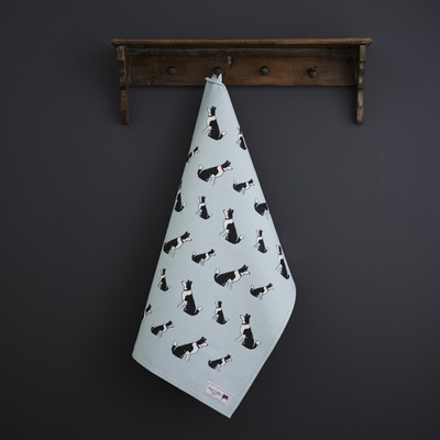 Organic tea towel - Border Collie