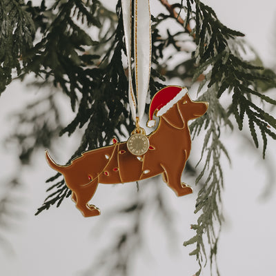 Eulenschnitt - Baumschmuck Weihnachtsdackel