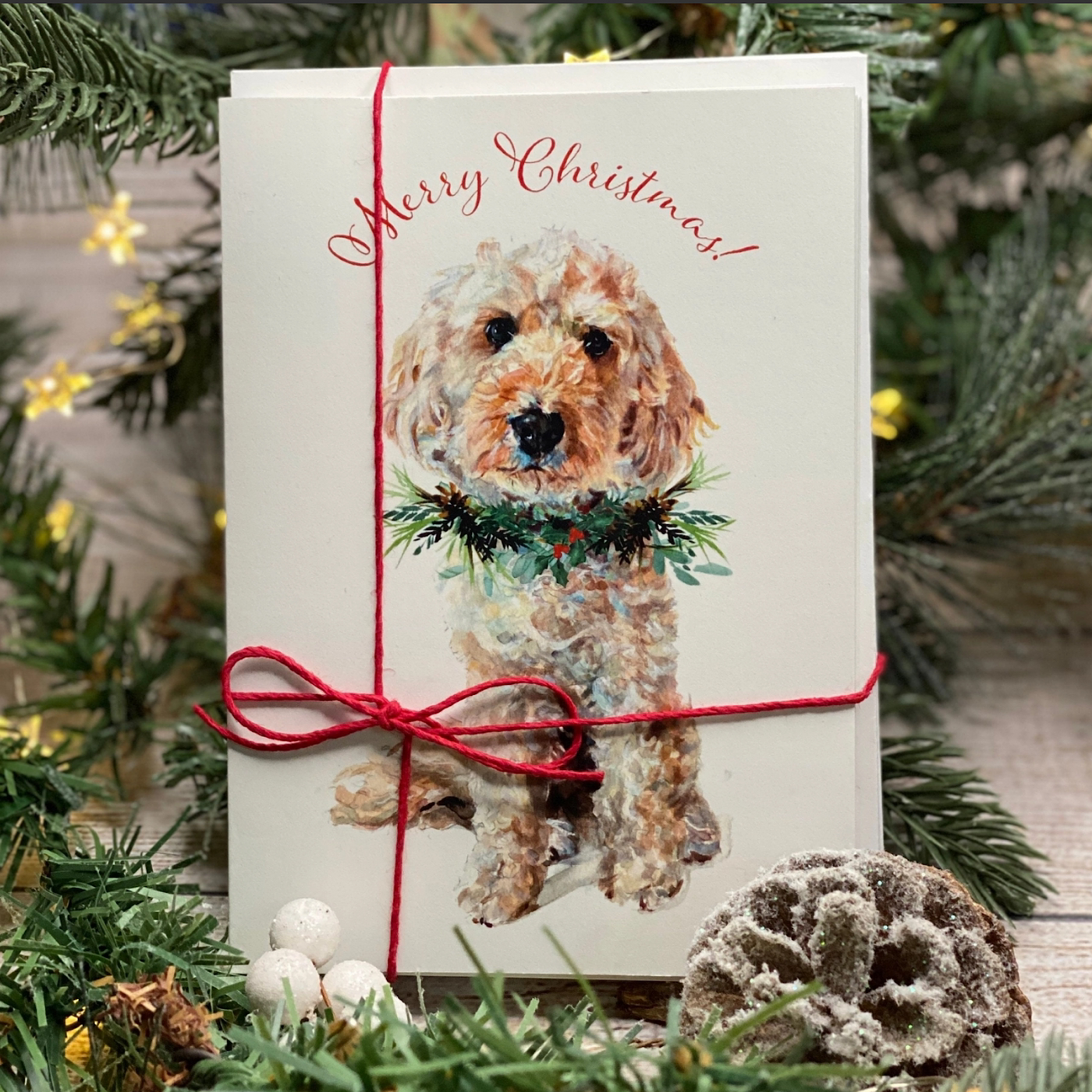 Susel & Co Christmas Cockapoo - Grußkarte