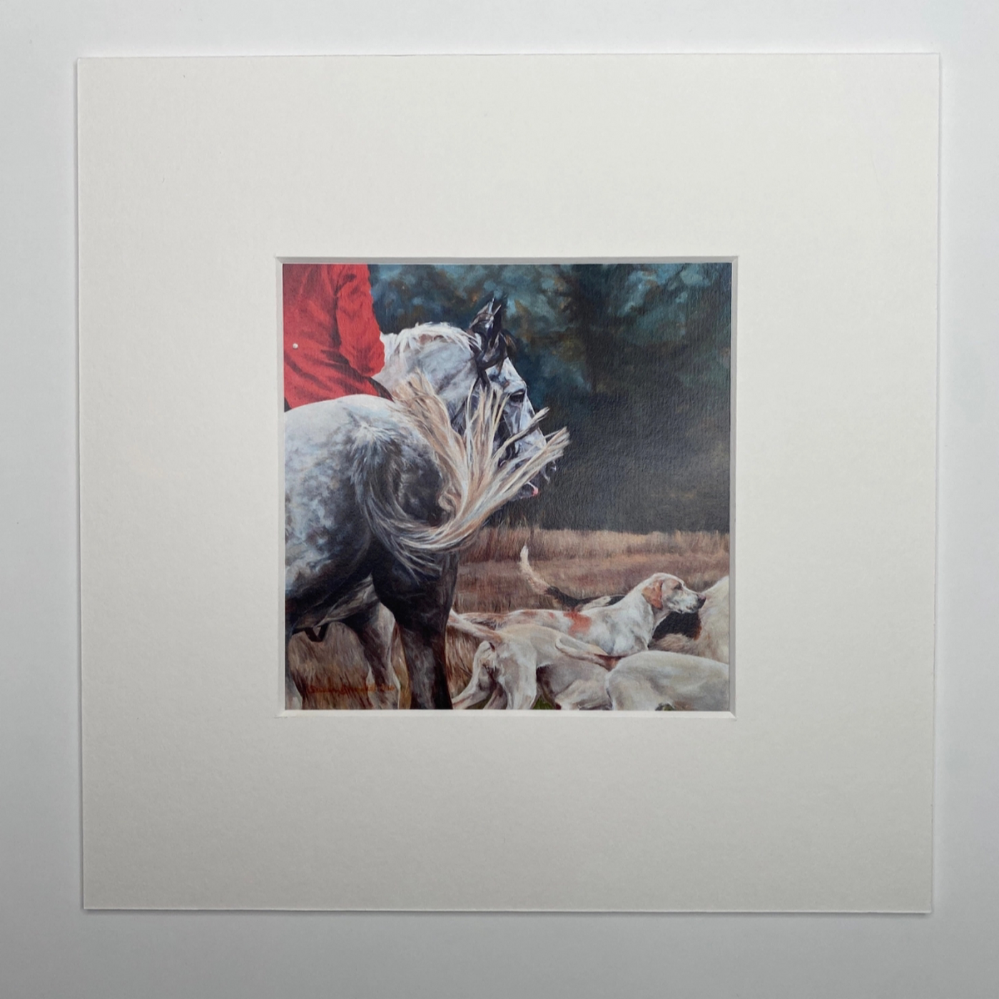 Susel & Co Horse and Hound - Quadratischer Kunstdruck