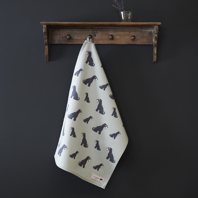 Organic tea towel - Schnauzer (grey)