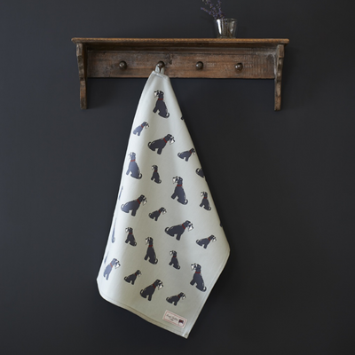 Organic tea towel - Schnauzer (grey)