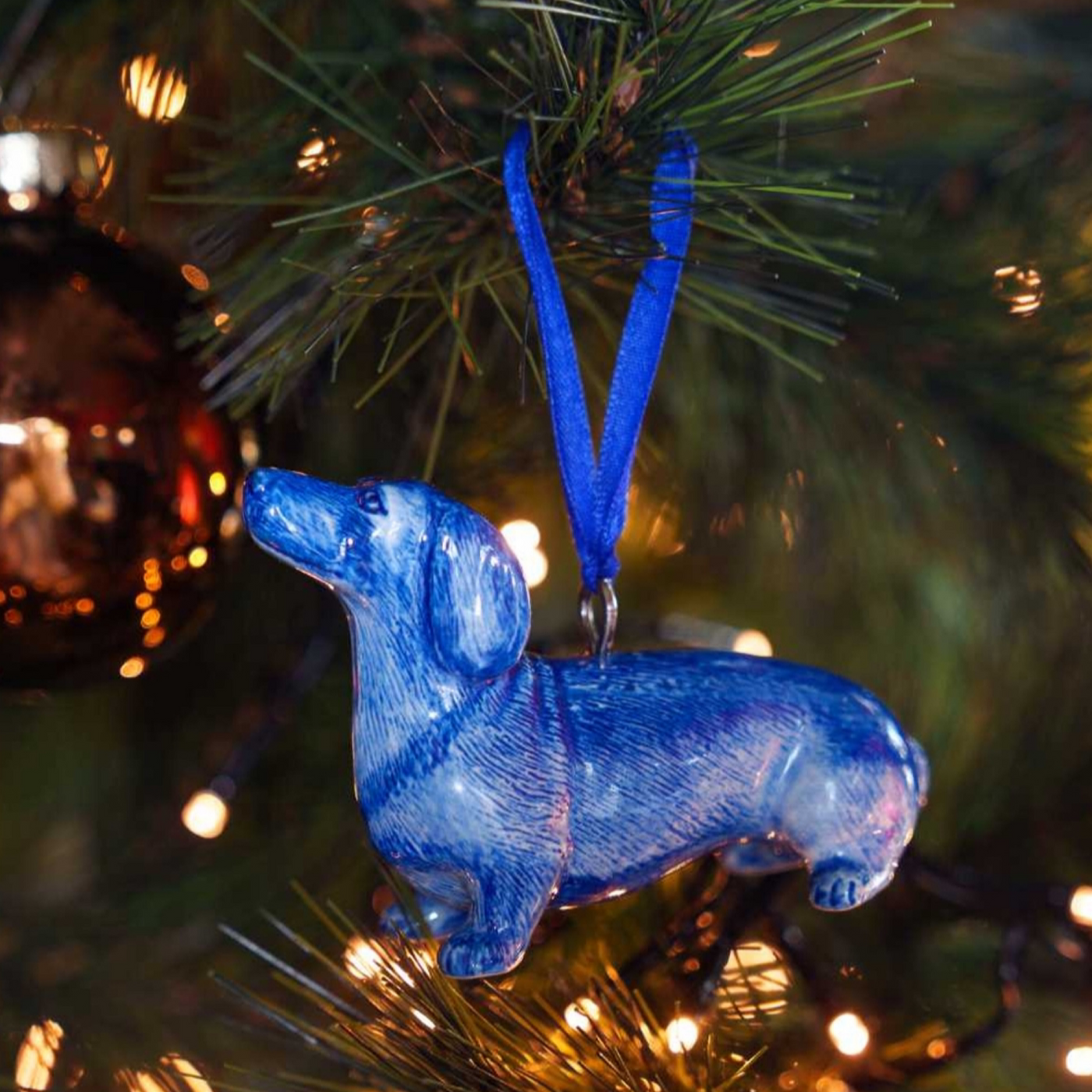 Heinen Delfts Blauw - Weihnachtsanhänger Dackel Nhaan