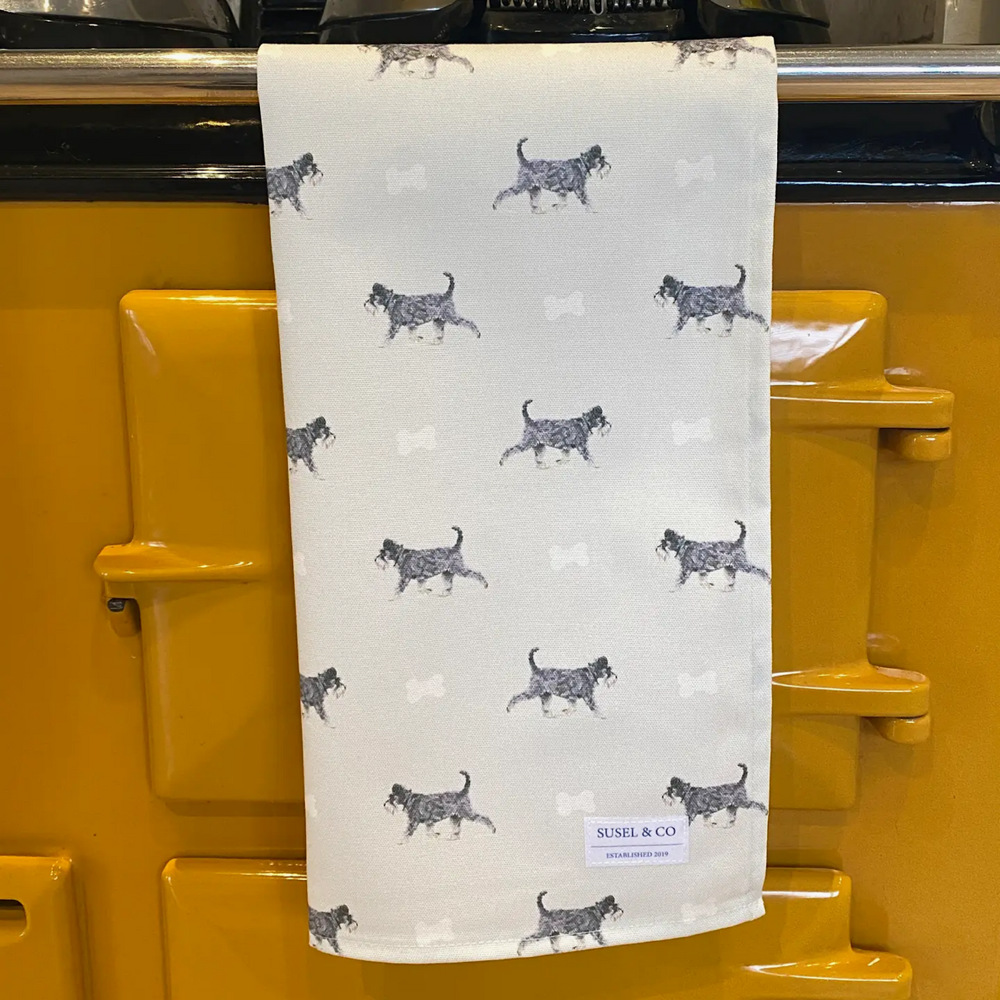 Geschirrtuch - Schnauzer (Blau)