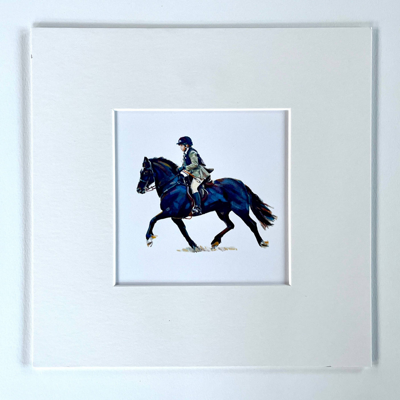 Susel & Co Blue Horse - Quadratischer Kunstdruck