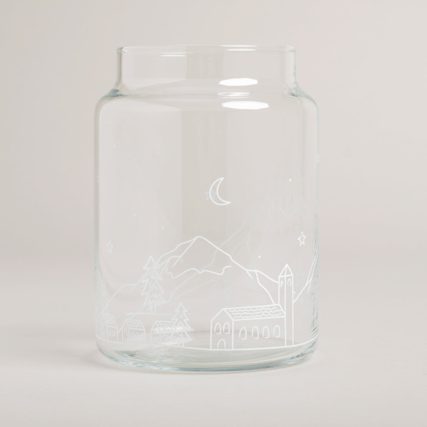 Eulenschnitt - Vase aus Glas Schneelandschaft (groß)