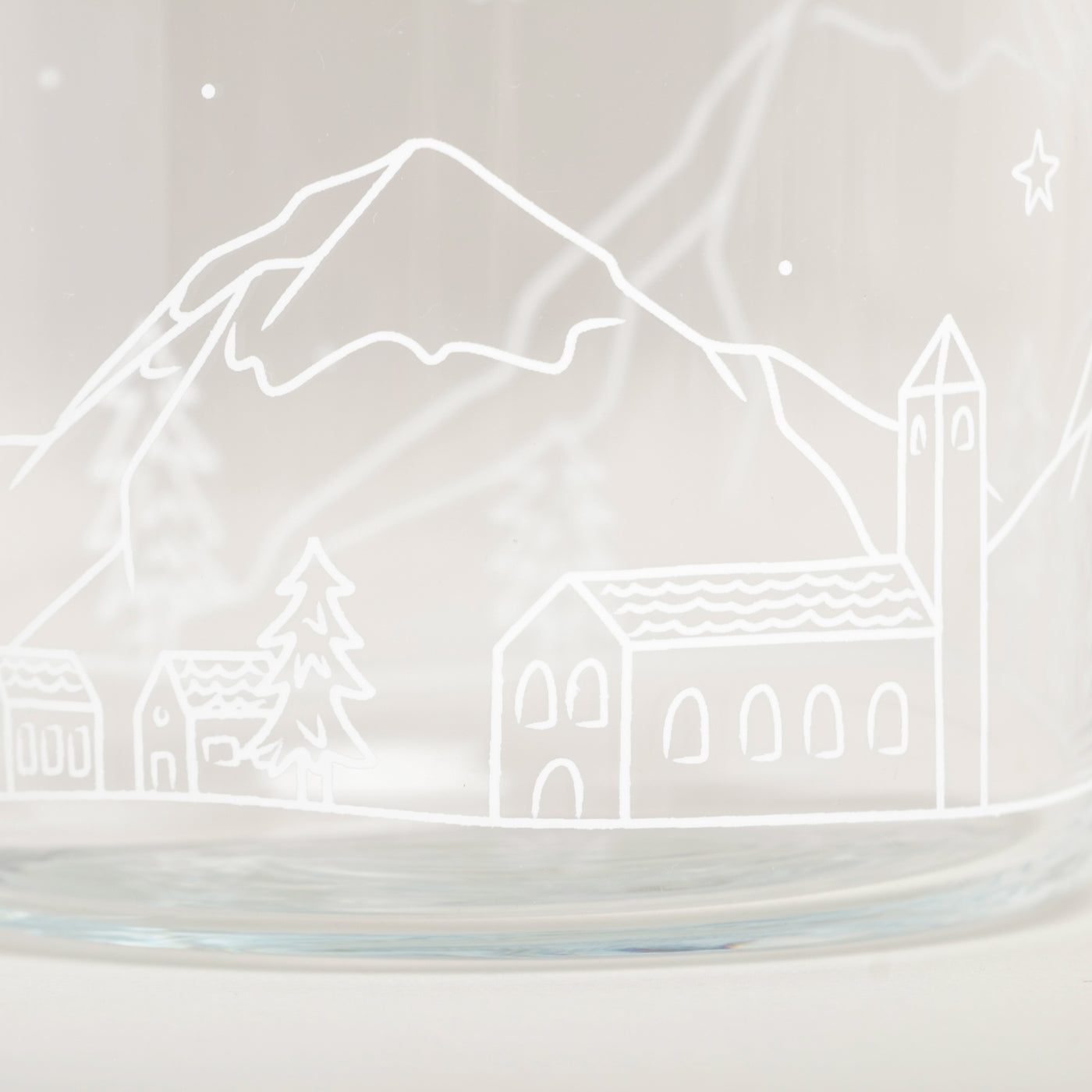 Eulenschnitt - Vase aus Glas Schneelandschaft (groß)