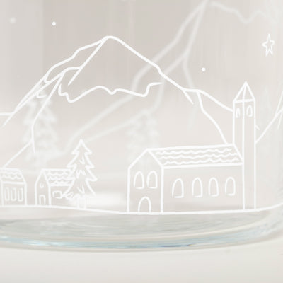 Eulenschnitt - Vase aus Glas Schneelandschaft (groß)