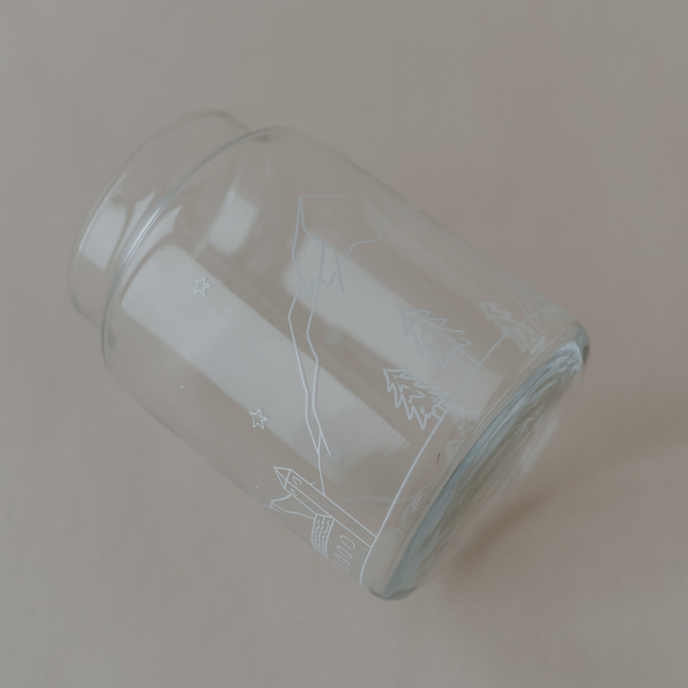 Eulenschnitt - Vase aus Glas Schneelandschaft (groß)
