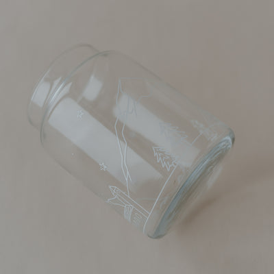 Eulenschnitt - Vase aus Glas Schneelandschaft (groß)